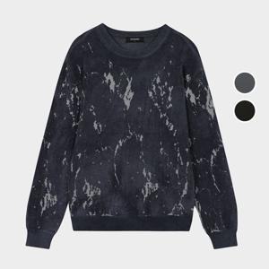 [버커루]남성 루즈핏 자카드 풀오버 니트 B234KT300P