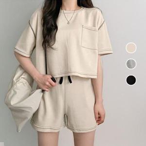 [써니 패션] 여성 여름 반팔 반바지 트레이닝복 셋업