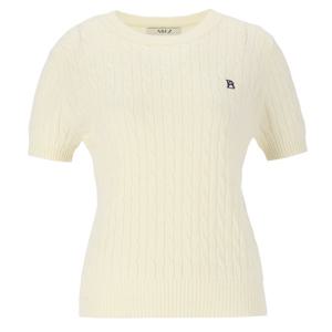 [에이비에프지]라운드넥 꽈베기 울 반팔 니트 APZ5HW33G