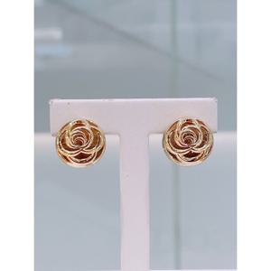 미니골드 실버+14K 로즈 볼륨 링귀걸이 MEM22003