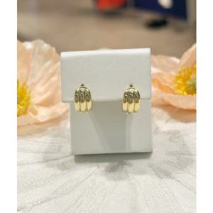 미니골드 [14K골드침+실버] 트리플스트립 링귀걸이 MEM21988