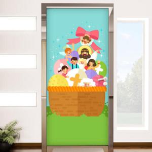 아트박스/꾸밈 ic042-함께하는 부활절_현관문방문시트지