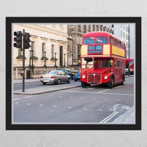 아트박스/꾸밈 cj409-빨간2층버스_창문그림액자