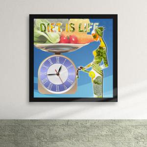 아트박스/꾸밈 iz168-다이어트는 생활이다 액자시계_디자인액자