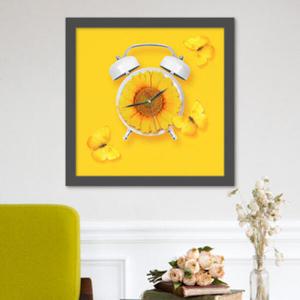 아트박스/꾸밈 ct542-해바라기와나비_액자벽시계