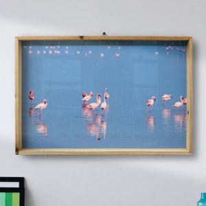 아트박스/꾸밈 ie562-우드프레임액자_플라밍고(대형)