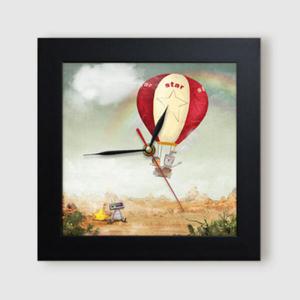 아트박스/꾸밈 it445-깡통로봇과나무인형의여행_미니액자벽시계