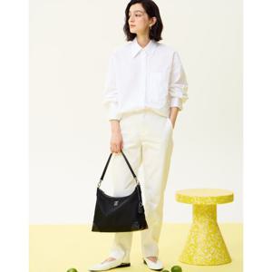 [닥스ACC][벨포드] 블랙 크로커 소가죽 배색 나일론 숄더백 DCBA5F052