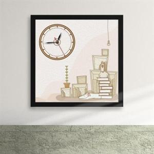 아트박스/꾸밈 ix124-강아지와 닭17-책을 베개삼아 액자시계