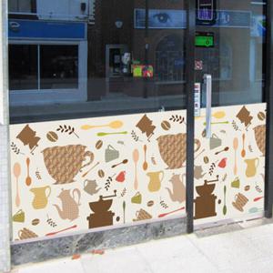 아트박스/꾸밈 ij305-커피숍패턴_가로형뮤럴시트지_뮤럴시트지