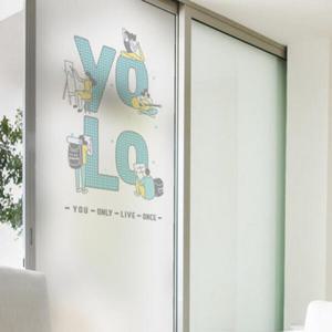 아트박스/꾸밈 ig244-욜로라이프_유리문시트지