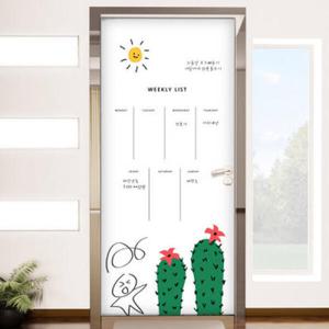 아트박스/꾸밈 cm873-칠판현관문시트지_주간일정표(선인장)