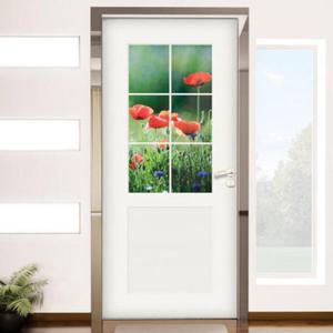 아트박스/꾸밈 ch825-창문그림(아름다운붉은꽃)_현관문시트지