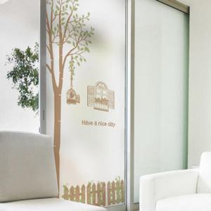 아트박스/꾸밈 ps248-행복한새와창문_유리문시트지