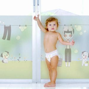 아트박스/꾸밈 ik398_m-무점착유리시트_강아지와하루일과_글라스