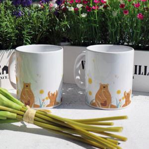 아트박스/꾸밈 ic688-디자인머그컵2p-곰돌이가족