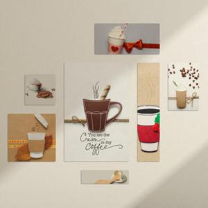 아트박스/꾸밈 if223-멀티액자_종이로만든커피잔과커피