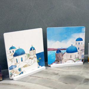 아트박스/꾸밈 bf027-스탠드액자2P_산토리니일러스트