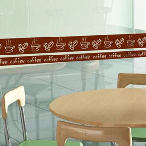 아트박스/꾸밈 is235-커피패턴 띠 라인_소형_그래픽스티커