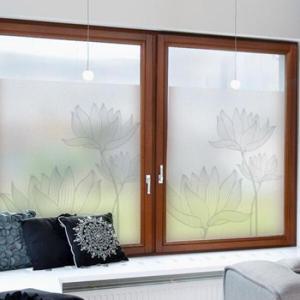 아트박스/꾸밈 dc585_m-무점착유리시트_그레이연꽃_글라스시트지