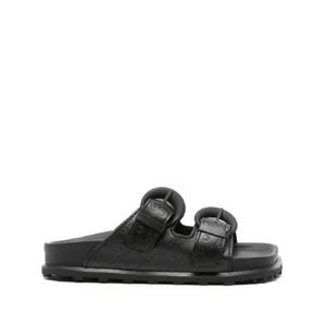 마린세르 모노그램 엠보스드 가죽 슬라이더 샌들 WFW015RLEA0010BK99