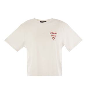 위켄드막스마라 프린티드 오가닉 코튼 티셔츠 2525976051600 00