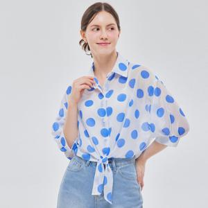 [포커스]도트 나염 쉬폰 블라우스 PBINF5M1BL5511
