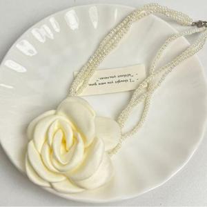 (별별창고)G 파티룩 완성 장미 포인트 쵸커 목걸이