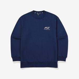 [휠라]로고 면혼방 맨투맨 (FS2POF3104X_NAY)