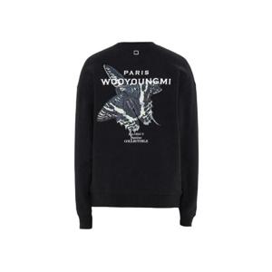 우영미 나비 백로고 스웨트셔츠 블랙   23SS W231TS26721B
