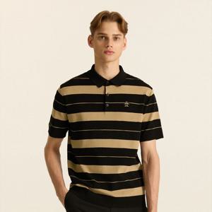 [먼싱웨어]남성 스트라이프 반팔 스웨터 블랙(MQ321MSW81)