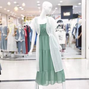 abfz sh06 퓨어 펀칭 반팔 여리 롱 가디건 SLBNZ3Y32H