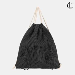 엘케이트 여성 짐색 스트링백팩 태블릿수납 초경량 리본 도트 보부상가방 LAIN033