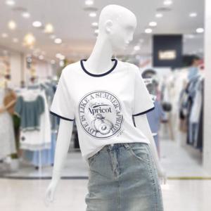 abfz sh06 배색 라운드 프린트 반팔티셔츠 SLBHZ3K37H