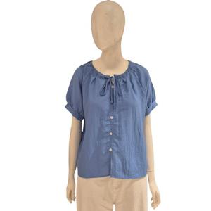 [에이비에프지]라운드 셔링 반팔 블라우스 ADZ3HB39H