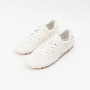 [신난다슈] 여성 스니커즈 운동화 3cm 여자 플랫 단화 소가죽 발편한 쿠션 NAL2525219 아이보리