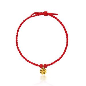 [한국금다이아몬드] 순금 팔찌 레드 매듭 팔찌 통통 행운 클로버