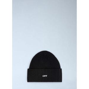 25 FW 오프화이트 남성 Offstamp Loose Knit Beanie Hat ofw0160076blk
