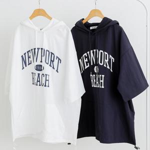 남자 뉴욕 바스락 반목 집업 반팔티 5C-TSH-Q059-아이보리