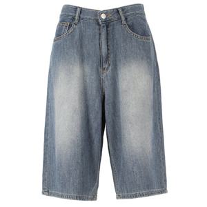 [에이비에프지]면 데님 와이드 5부 반바지 APZ5ZE36G