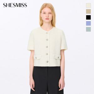 [쉬즈미스] 글리터 반팔 크롭 트위드 자켓_SWWJKP21150