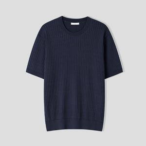 [리빌모아]남자 레귤러 골지 라운드 반팔 니트티 AS-KNH-Q002-네