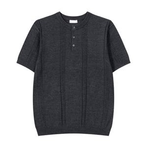 [리빌모아]남자 프리미엄 라운드 헨리 반팔 니트티 GN-KNH-Q012-