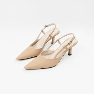 [신난다슈] 여성 슬링백 힐 7cm 여자 스틸레토 펌프스 슬링백 구두 미들힐 NF259009 베이지