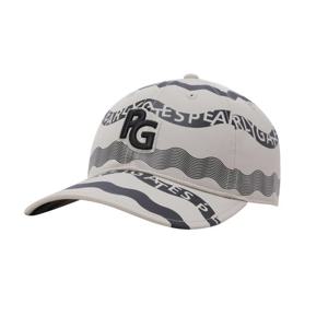 공용 PG 자수 웨이브 프린팅 UV컷 볼캡 베이지