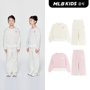 [MLB 키즈] (공식) 스트릿 하트 여아 레이어드 맨투맨세트 (2color)