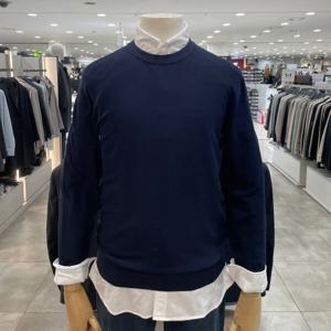 [지오지아]양두 긴팔 풀오버 라운드 니트_ABF1ER1101_NV_DG