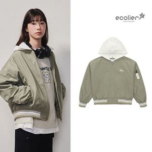 [에꼴리에]여자 가을이월 라이트카키 셔링 항공점퍼(25A1151)