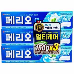 페리오 뉴후레쉬 알파 치약 150g x 3개입(063370)