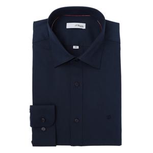 [에스티듀퐁(셔츠)]네이비 스트레치 솔리드 슬림핏 긴소매 셔츠 SE5FM21LS310SNY